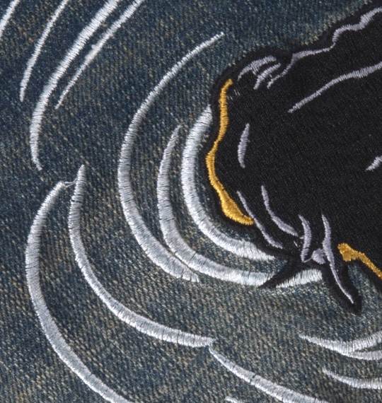 絡繰魂 デニムハーフパンツ ネイビー