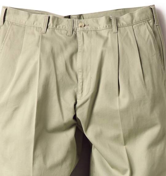  ツータックパンツ グリーンベージュ