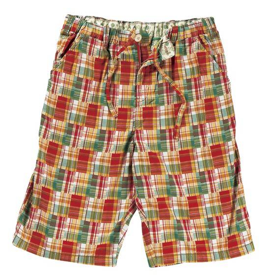 OSHKOSH イージーハーフパンツ レッド×グリーン