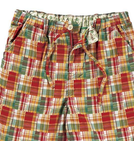 OSHKOSH イージーハーフパンツ レッド×グリーン