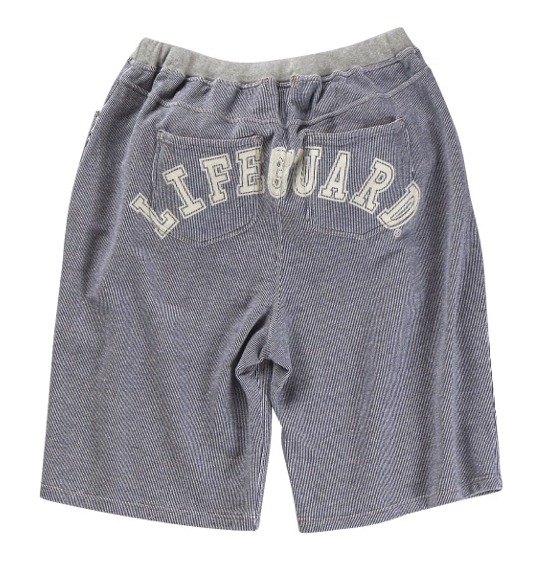 LIFE GUARD スウェットハーフパンツ ネイビー×オフホワイト