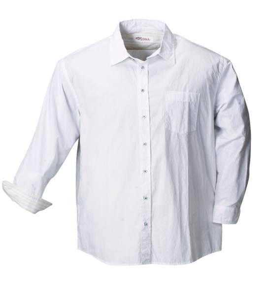 NEW THREE シャツ ホワイト(釦:ブルー)