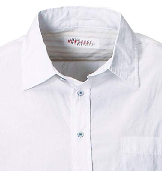 NEW THREE シャツ ホワイト(釦:ブルー)