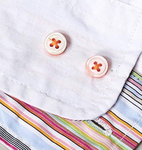 NEW THREE シャツ ホワイト(釦:オレンジ)