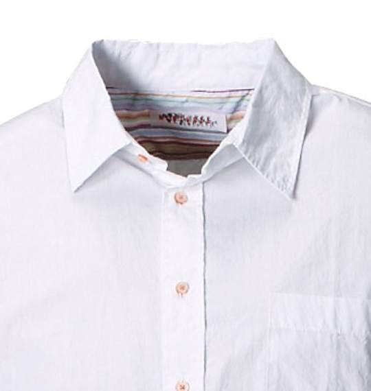 NEW THREE シャツ ホワイト(釦:オレンジ)