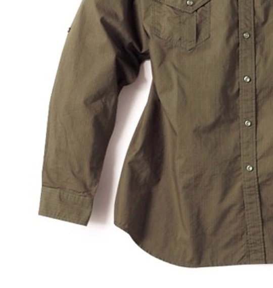 KANSAI JEANS ロールアップシャツ カーキ