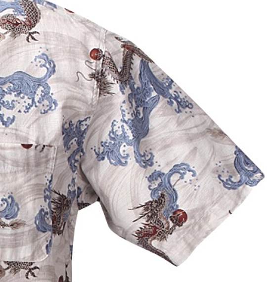 魁 龍柄シャツ(半袖) オフホワイト