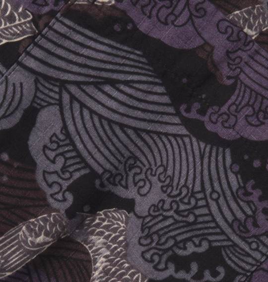 魁 鯉柄シャツ(半袖) ブラック