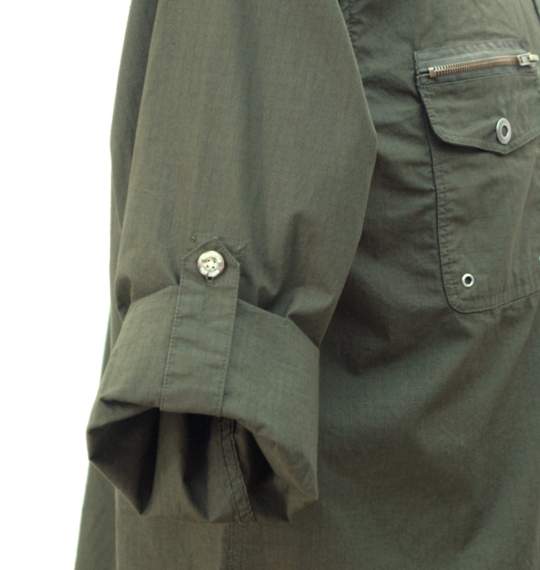 OUTDOOR PRODUCTS ドット釦シャツ カーキ
