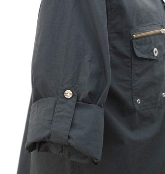 OUTDOOR PRODUCTS ドット釦シャツ ブラック