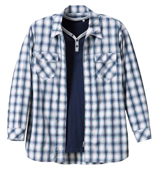 KANSAI JEANS シャツ+YヘンリーT半袖 ブルー系