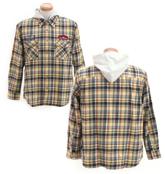 OUTDOOR PRODUCTS チェックネルシャツ イエロー系