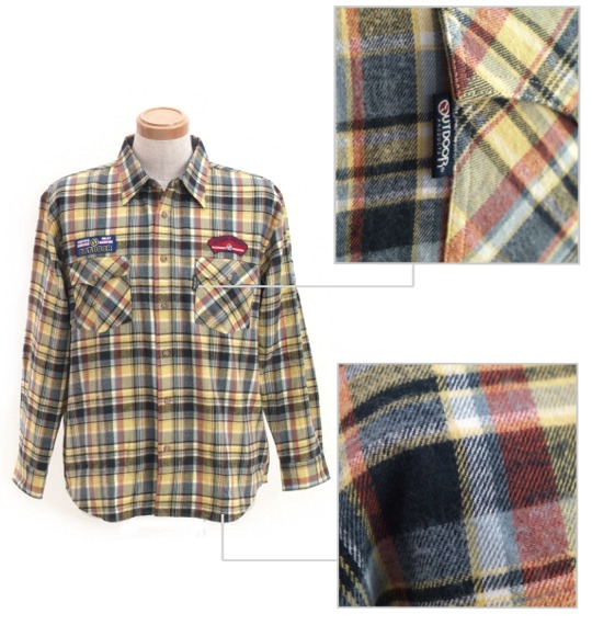 OUTDOOR PRODUCTS チェックネルシャツ イエロー系