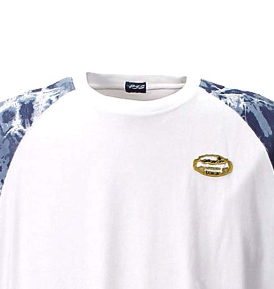 PJS SURF ラグランTシャツ(半袖) ホワイト×ブルー