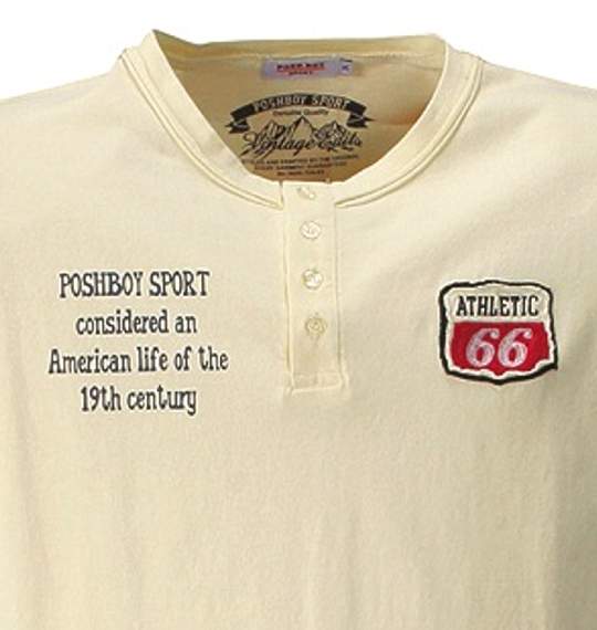 POSH BOY SPORT ヘンリーTシャツ(半袖) アイボリー