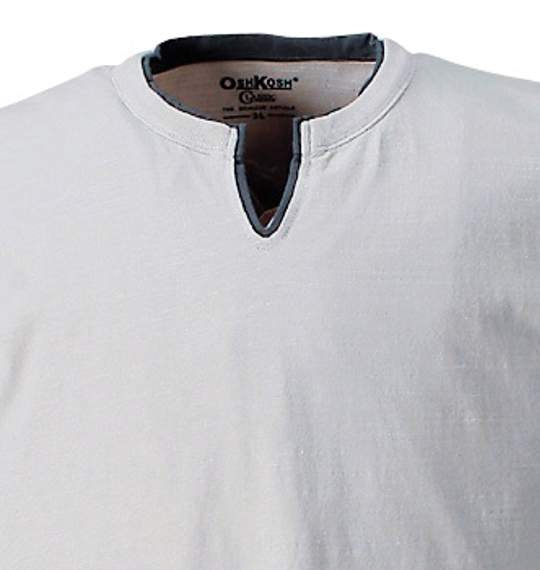 OSHKOSH キーネックTシャツ半袖 シルバー×チャコール