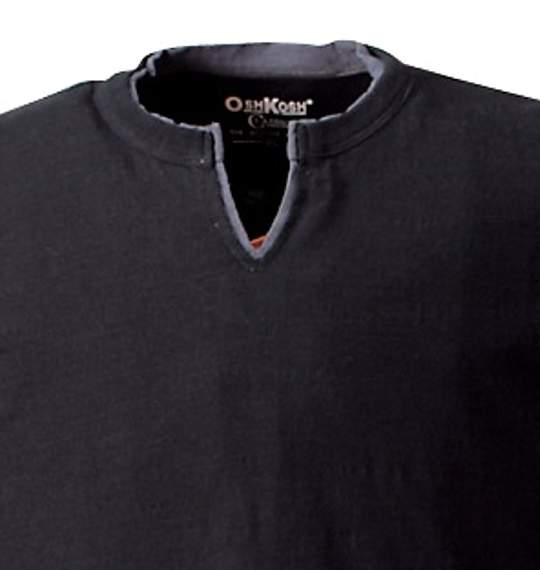 OSHKOSH キーネックTシャツ半袖 ブラック×チャコール