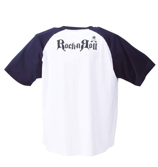 MUSIC TELEVISION ラグランTシャツ(半袖) ホワイト×ネイビー