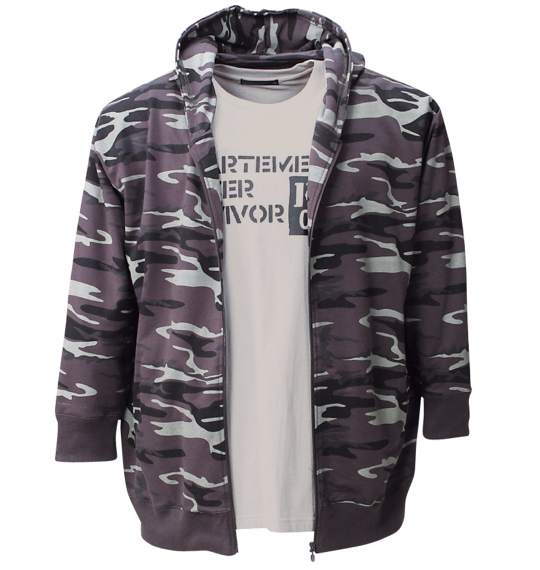 COLLINS パーカー+Tセット チャコール×ライトグレー