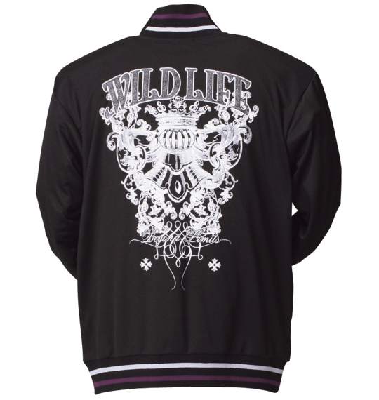 WILD LIFE ジャージ+T半袖セット ブラック×ホワイト