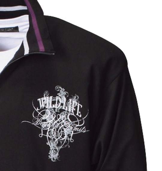 WILD LIFE ジャージ+T半袖セット ブラック×ホワイト
