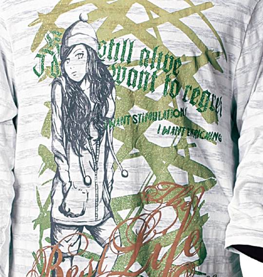 Armee Francaise リアルレイヤードTシャツ ホワイト×ブラック