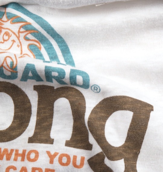 LIFE GUARD ラグランTシャツ オフホワイト×ブラウン