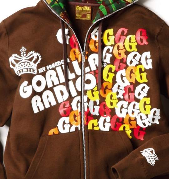 Gorilla フルジップパーカー ブラウン