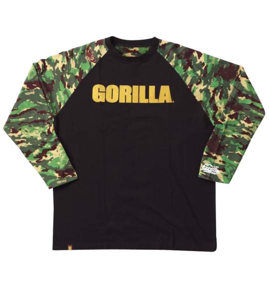 Gorilla ラグランTシャツ ブラック×グリーン系
