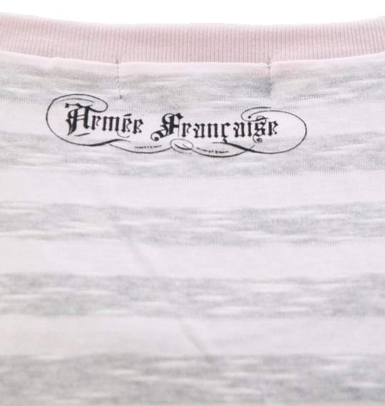 Armee Francaise リアルレイヤード七分袖T ライトピンク×ブラック