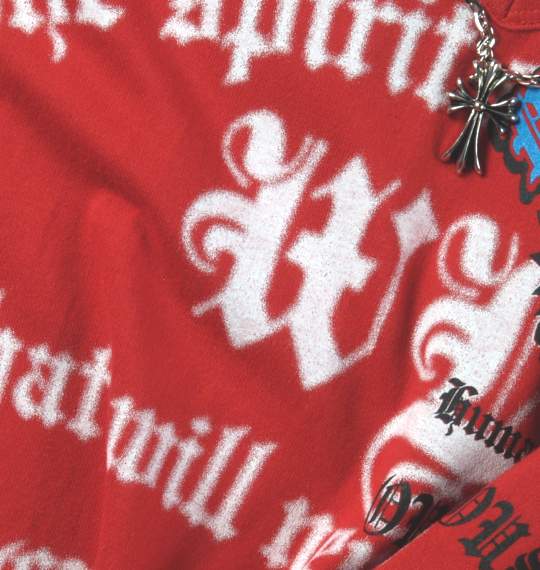 WILD LIFE フェイクVTシャツ(半袖) レッド×ブラック