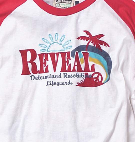 LIFE GUARD ラグランTシャツ(半袖) オフホワイト×ピンク