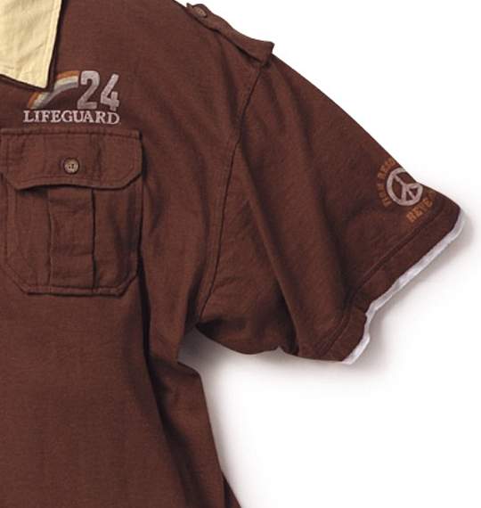 LIFE GUARD ポロシャツ(半袖) ブラウン