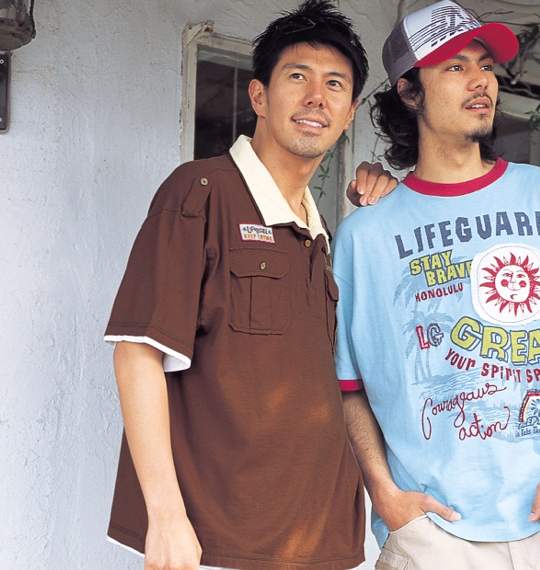 LIFE GUARD ポロシャツ(半袖) ブラウン