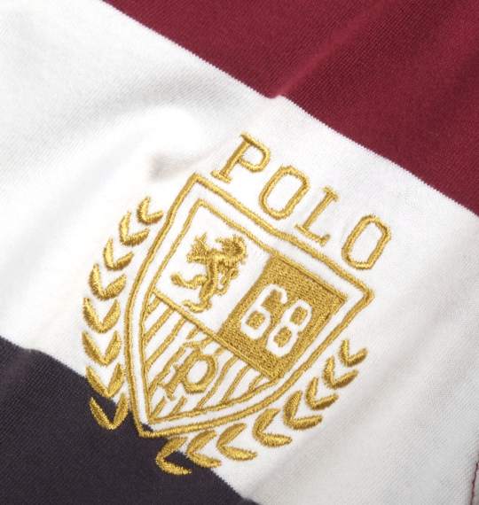 POLO BCS ラガーシャツ ワイン×オフホワイト