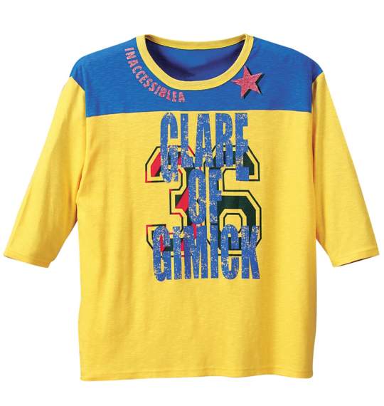 Armee Francaise フットボール七分Tシャツ イエロー×ブルー