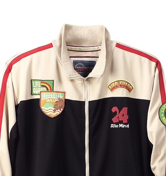 LIFE GUARD フルジップジャージ ブラック×ベージュ