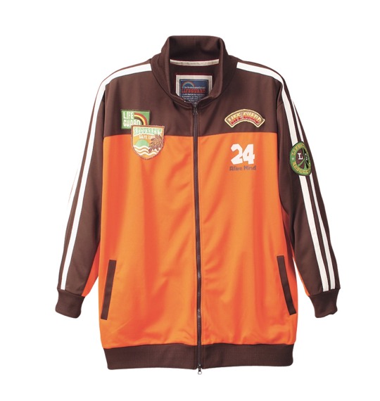 LIFE GUARD フルジップジャージ オレンジ×ブラウン