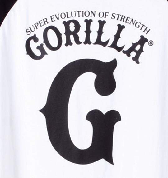 Gorilla ラグランTシャツ半袖 ホワイト×ブラック