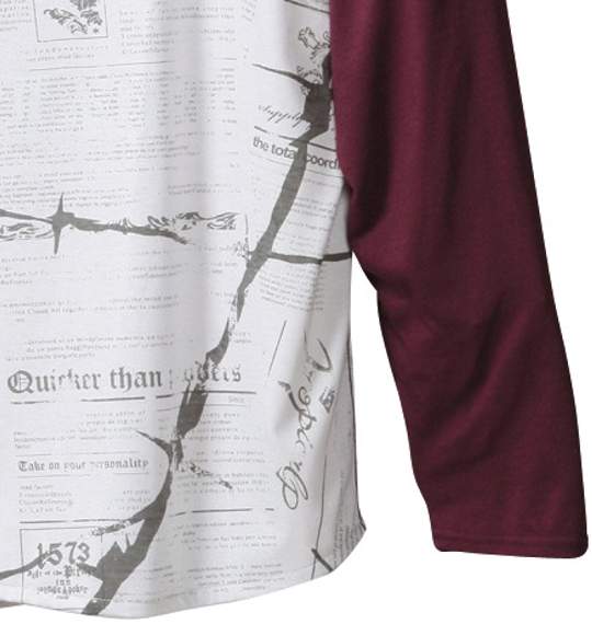 Pincponc ラグランTシャツ ライトグレー×ワイン