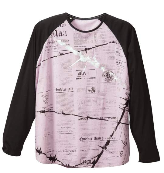 Pincponc ラグランTシャツ ラベンダー×ブラック