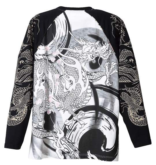 絡繰魂 和柄ラグランTシャツ オフホワイト