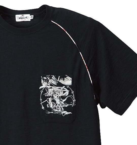 絡繰魂 ラグランTシャツ半袖 スミクロ