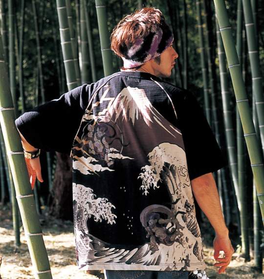 絡繰魂 ラグランTシャツ半袖 スミクロ