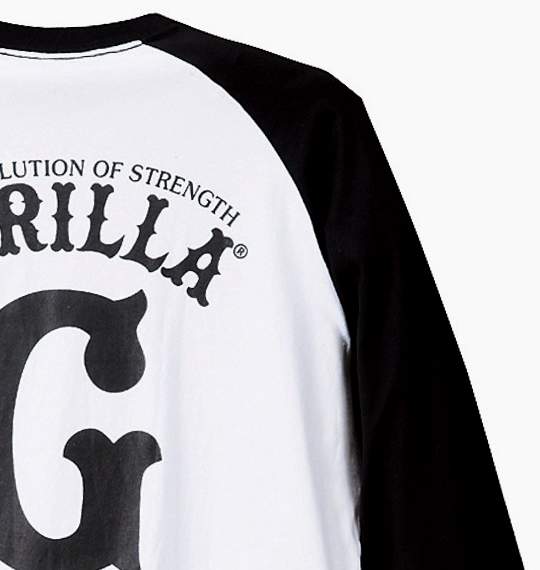 Gorilla ラグランTシャツ ホワイト×ブラック