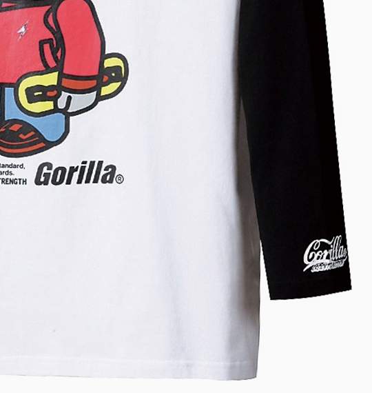 Gorilla ラグランTシャツ ホワイト×ブラック