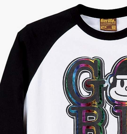 Gorilla ラグランTシャツ ホワイト×ブラック