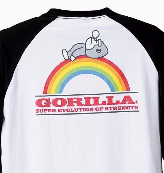 Gorilla ラグランTシャツ ホワイト×ブラック