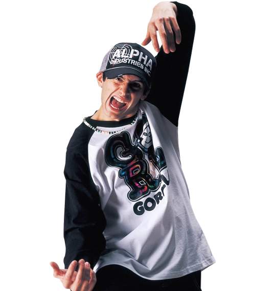 Gorilla ラグランTシャツ ホワイト×ブラック