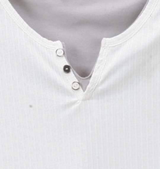 Pincponc フェイクヘンリーTシャツ ホワイト